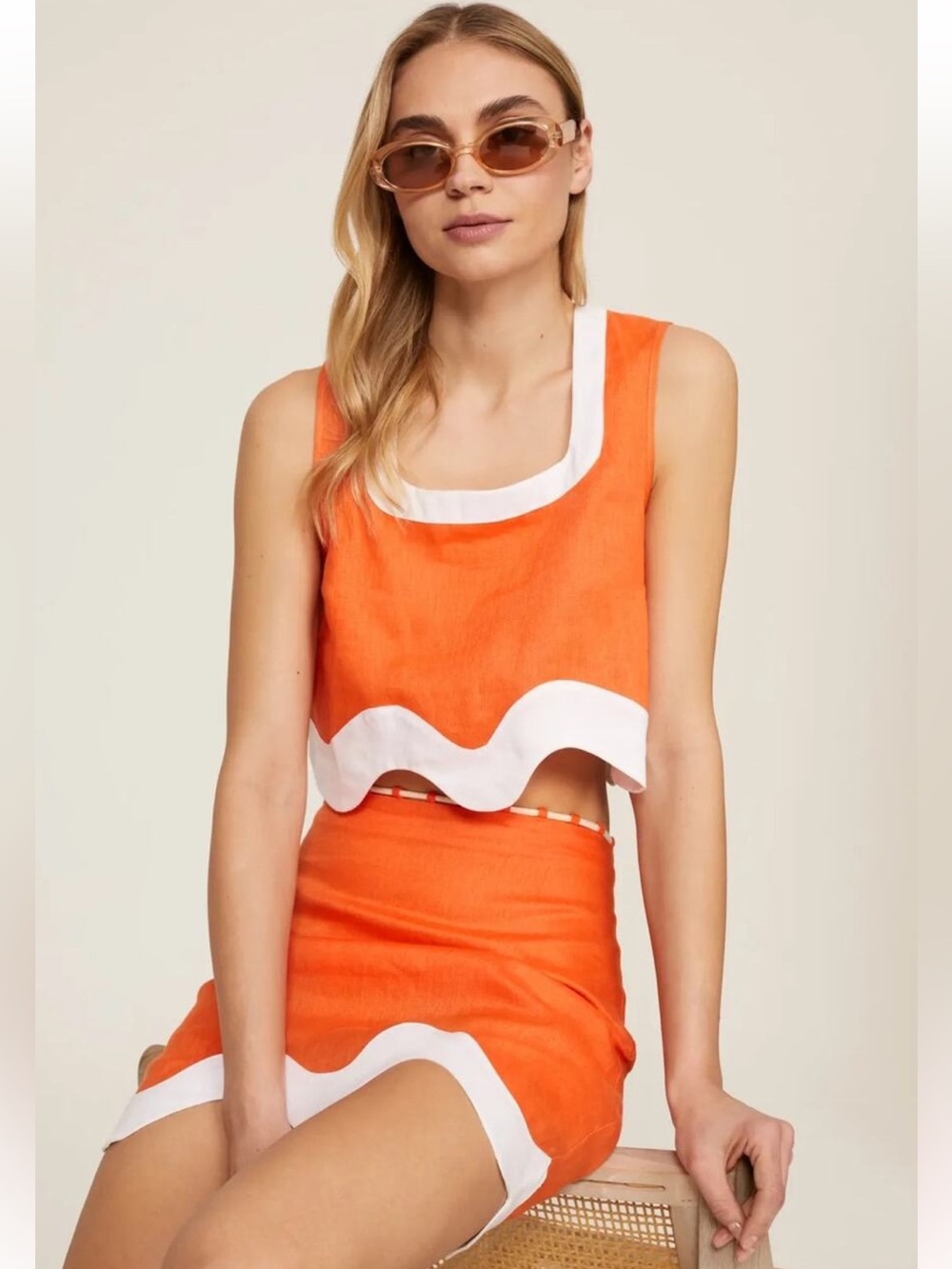 Staud Livia Scalloped Top